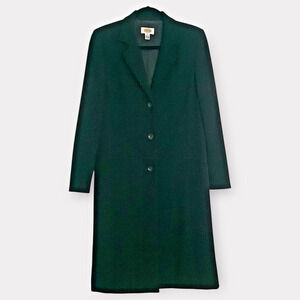 Talbots Wool Classic Long Black Coat Size 8 Lightweight